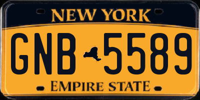NY license plate GNB5589
