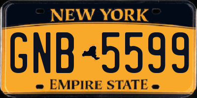 NY license plate GNB5599