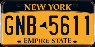 NY license plate GNB5611