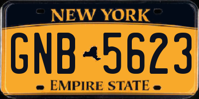 NY license plate GNB5623