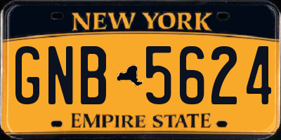 NY license plate GNB5624