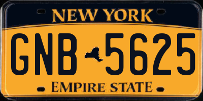 NY license plate GNB5625