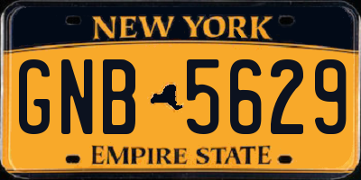 NY license plate GNB5629