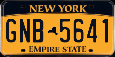 NY license plate GNB5641