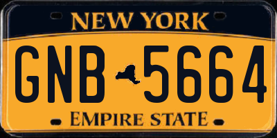 NY license plate GNB5664