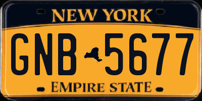 NY license plate GNB5677
