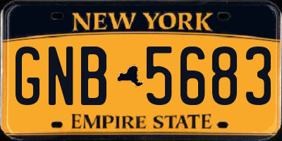 NY license plate GNB5683