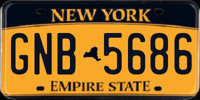 NY license plate GNB5686
