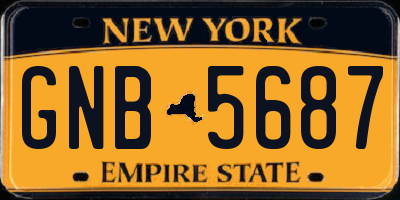 NY license plate GNB5687