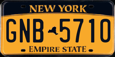 NY license plate GNB5710