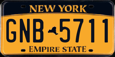 NY license plate GNB5711