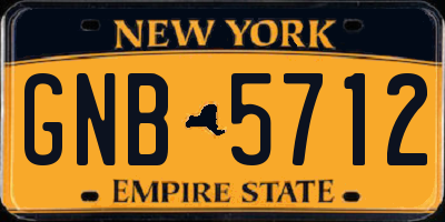 NY license plate GNB5712
