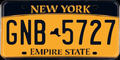 NY license plate GNB5727