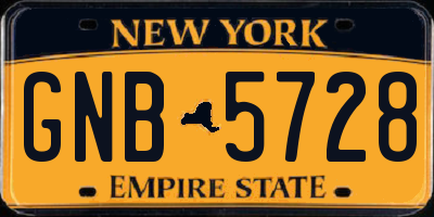 NY license plate GNB5728