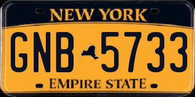 NY license plate GNB5733