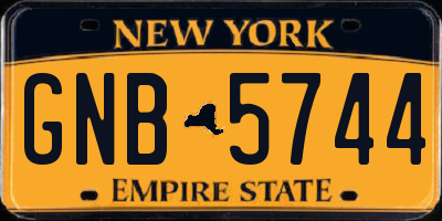 NY license plate GNB5744