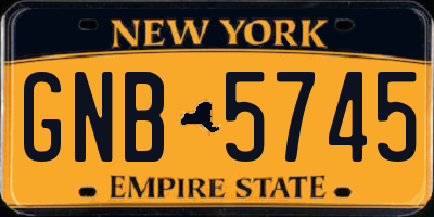 NY license plate GNB5745