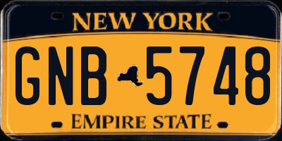 NY license plate GNB5748