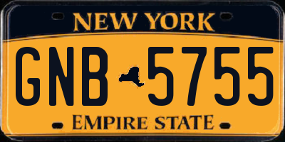 NY license plate GNB5755