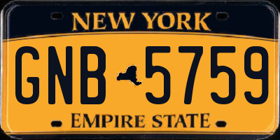 NY license plate GNB5759