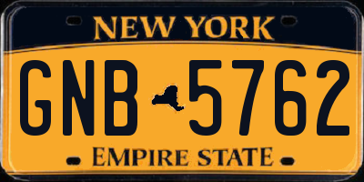 NY license plate GNB5762