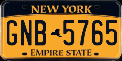 NY license plate GNB5765