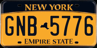 NY license plate GNB5776