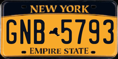 NY license plate GNB5793