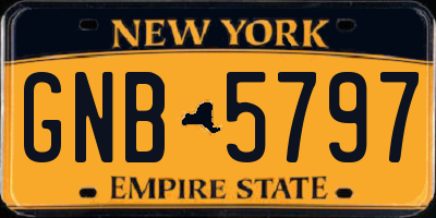 NY license plate GNB5797