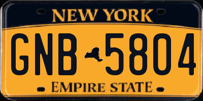NY license plate GNB5804