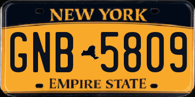 NY license plate GNB5809
