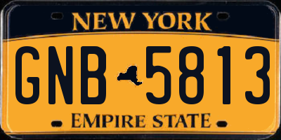 NY license plate GNB5813