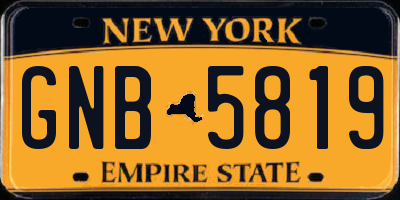 NY license plate GNB5819
