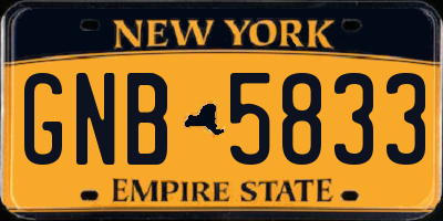 NY license plate GNB5833