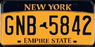 NY license plate GNB5842