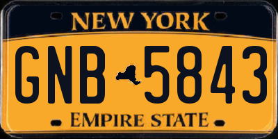 NY license plate GNB5843