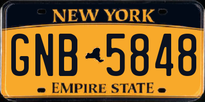 NY license plate GNB5848