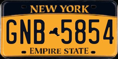 NY license plate GNB5854