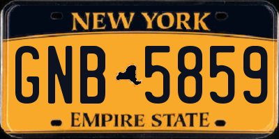 NY license plate GNB5859