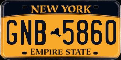 NY license plate GNB5860