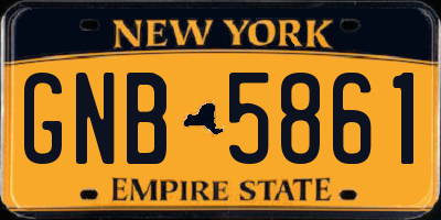 NY license plate GNB5861