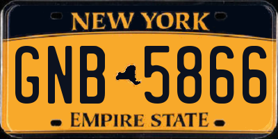 NY license plate GNB5866