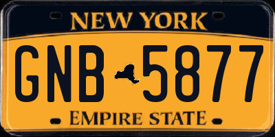 NY license plate GNB5877