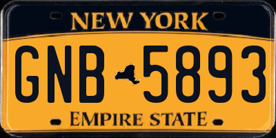 NY license plate GNB5893