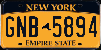 NY license plate GNB5894
