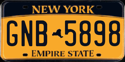 NY license plate GNB5898