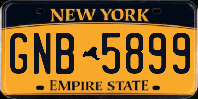 NY license plate GNB5899