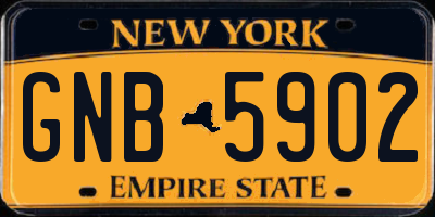 NY license plate GNB5902