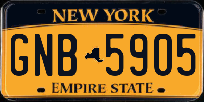 NY license plate GNB5905