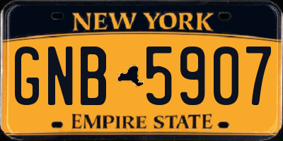 NY license plate GNB5907